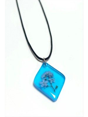 SiHako Unutmabeni Çiçeği Baklava Dilimli Epoksi Kolye