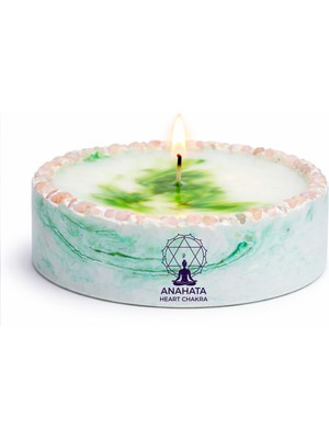 Dad & Children Anahata Kalp Çakra Mumu - Doğal Taşlı El Yapımı Premium Mum