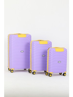 Power Speed Powerspeed Unisex Lila Sarı 3'lü Set Silikon Kırılmaz Pp Valiz