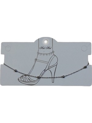 Nkie Jewels Dorika Top Top Rodyumlu Gümüş  Renk Zincir Halhal