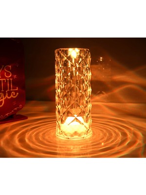 Rose Şarjlı Dokunmatik Kademeli LED Masa Lambası, Parlak ve Şık Tasarım