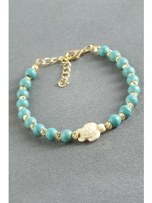 SiHako Fil Turkuaz Taşlı Boncuk Bileklik