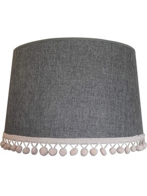 Allians Ponponlu Lambader Şapkası, Gri Keten, Şık ve Modern Dekorasyon Için.