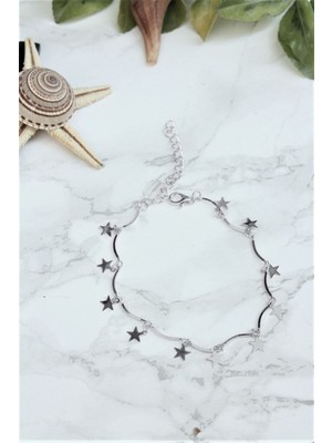 Nkie Jewels Gümş Kaplama Yıldız Motifli Halhal