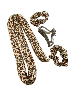 SiHako Leopar Desenli Bugidi Saç Şekillendirici Sünger Set