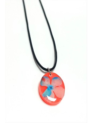 SiHako Kartopu Çiçeği Oval Epoksi Kolye