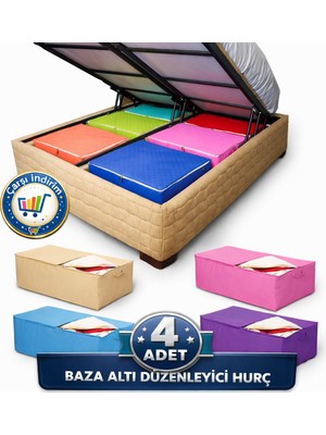 Nistabolje 4 Adet Hurç Yastık Hurcu Orta Boy Baza ve Çekyat Altı Kıyafet Düzenleyici Hurç