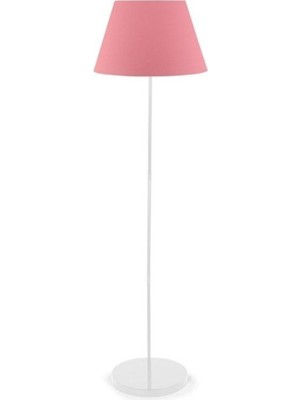 Allians Şık Beyaz Fuşya Metal Ayaklı Modern Lambader 7313