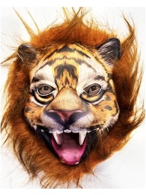 Ne Verelim Size Buğz Kahverengi Yeleli Peluş Aslan Kaplan Kurt Maskesi 28 No