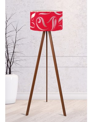 Allians Kırmızı Desenli Modern Tripod Lambader ile Şık ve Sıcak Bir Atmosfer