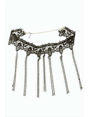 SiHako Zincir Sallantılı Dantel Kolye