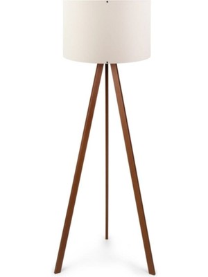 Allians El Yapımı Ahşap Üç Ayaklı Şık Lambader Aydınlatması