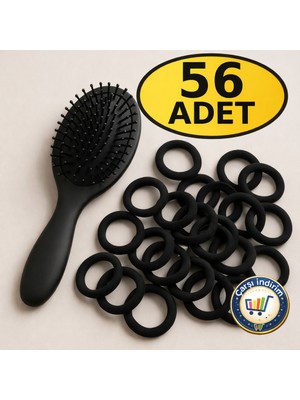Nistabolje 56 Adet Siyah Saç Tokası Esnek Havlu Lastik Toka
