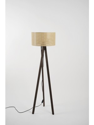 Allians Şık Kahverengi Hasır Lambader, 38X38X140 Cm, Modern ve Şık Aydınlatma