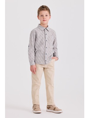 Panço Erkek Çocuk Hakim Yaka Mavi Gömlek