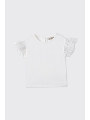 Panço Kız Bebek Beyaz Tişört