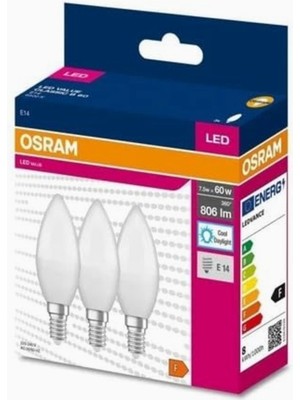 Allians 3'lü Beyaz LED Mum Ampul, 75W (60W) E14, 6500K, Enerji Tasarruflu