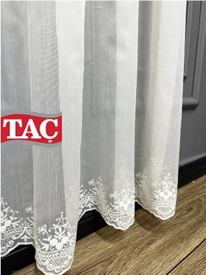 Farbateks Çiçek Işlemeli Ütü Istemeyen Kırışmaz 3kat Pilei Tül Perde