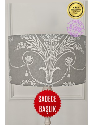 Allians Koyu Gri Vintage Ashley Desenli Lambader Başlığı, Şık ve Modern Tasarım