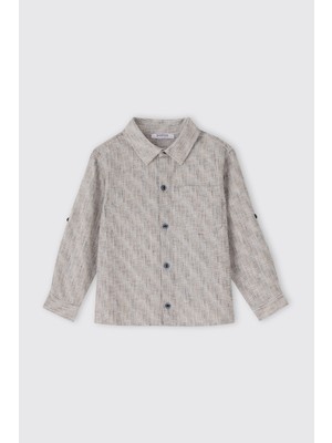 Panço Erkek Bebek Hakim Yaka Mavi Gömlek