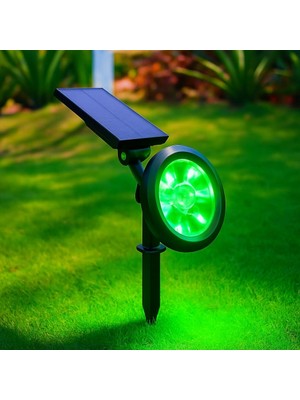 Storemax Uslucanmarketplace 18W Solar Bahçe Aydınlatma Lambası - 9 LED Yeşil Işık, 200 Lümen, IP65 Su Geçirmez, Güneş Enerjili Kazıklı Veya Duvar Montajlı Çim Armatürü