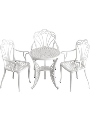 Ivf Beyaz Fiskos Masa + 3'lü Istanbul Sandalye