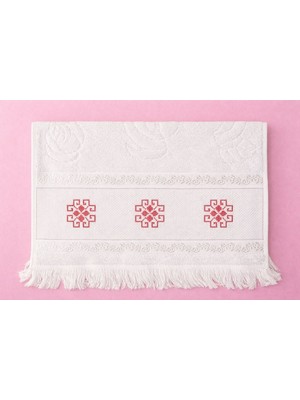 Vipfoni Elde Işlenmiş Kanaviçe Nakış Işlemeli Kadife Etamin Çeyizlik Mutfak El ve Fırın Havlusu