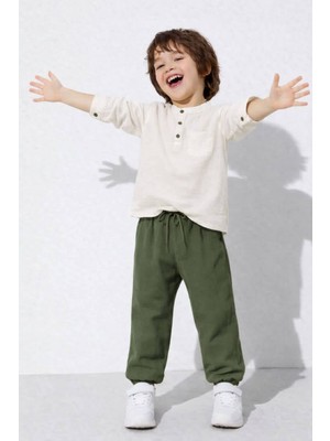 Jolly Kids Erkek Çocuk Müslin Kumaş Düğmeli Yaka Bayramlık Takım