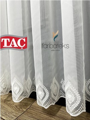 Farbateks Damla Işlemeli Ütü Istemeyen Kırışmaz 2kat Pileli Tül Perde