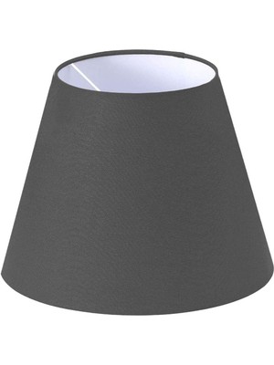 Allians Antrasit Kumaş Lambader Başlığı, Çap 35 Cm, Konik Tasarım