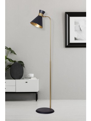 Allians Modern Sarı-Siyah Metal Gövde Lüx Yerden Aydınlatma Lambası