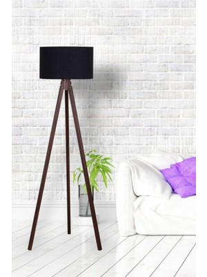 Allians Şık Siyah 3 Ayaklı Tripod Lambader Abajur ile Modern Aydınlatma
