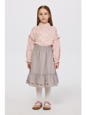 Panço Kız Çocuk Kahve Etek