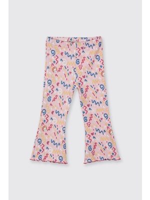 Panço Kız Bebek Lastikli Bol Paça Pembe Tayt