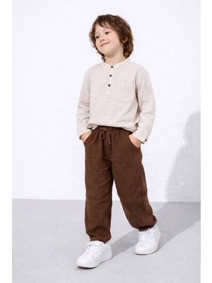 Jolly Kids Erkek Çocuk Müslin Kumaş Düğmeli Yaka Bayramlık Takım