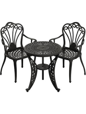 Ivf Siyah Fiskos Masa + 2'li Istanbul Sandalye