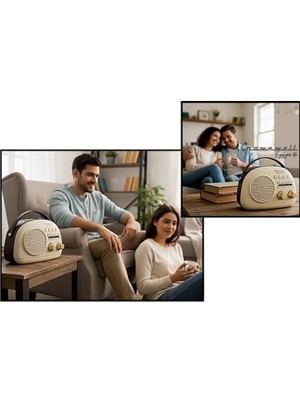 Tekinhediyelik Crownwell Taşınabilir Bluetooth Retro Radyo Arizona Serisi / Grey