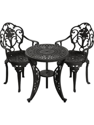 Ivf Siyah Fiskos Masa + 2'li Isparta Sandalye
