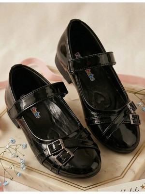 Rexba Kız Çocuk Siyah Toka Detaylı Babet