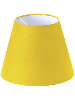 Allians Şık Konik Sarı Lambader Başlığı, Kumaş Çap: 35 Cm, Modern Tasarım