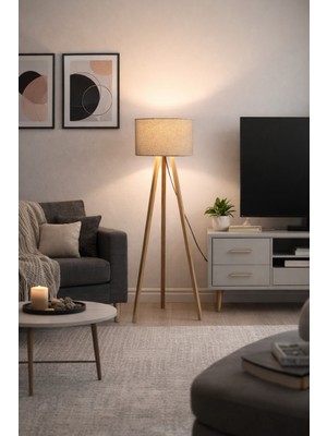 Allians Modern 3 Ayaklı Tripod Lambader, Şık ve Dekoratif Aydınlatma