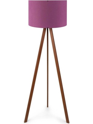 Allians Şık Ahşap Üç Ayaklı Lambader, Modern ve Şık Dekoratif Aydınlatma