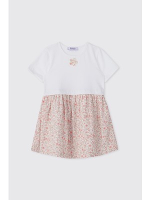 Panço Kız Bebek Yaka Detaylı Pembe Elbise