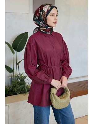inStyle Gizli Patlı Bordo Gömlek