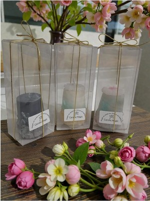 Doğal Özel Tasarım Çiçek Detaylı Dekoratif Mum