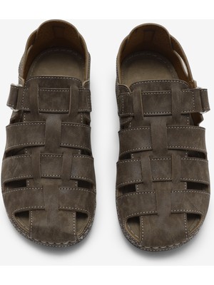 Tonny Black Erkek Vizon Rahat Kalıp Poli Taban Kapalı Sandalet