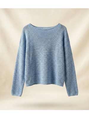 Lwl Kayık Yaka Salaş Triko Kazak Bluz