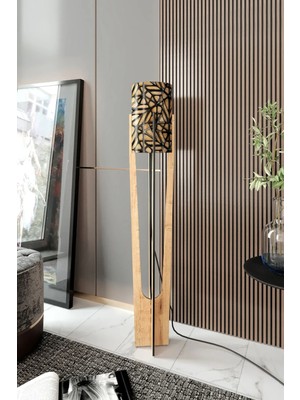 Allians Modern Meşe Lambader ile Şık ve Aydınlık Oturma Odası Dekoru