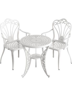 Ivf Beyaz Fiskos Masa + 2'li Istanbul Sandalye