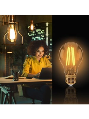 Allians E27 4W Sarı Işık Fil Lambası, 360LM, 2000K, Altın Renk, Enerji Tasarruflu